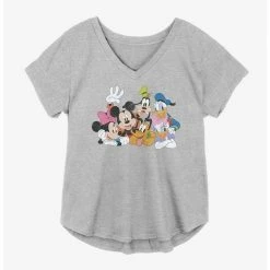 Cheapest 🧨 Disney Mickey Mouse Group 🔥 Girls Plus Size T-Shirt ✔️