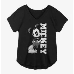 Cheap ✔️ Disney Mickey Mouse Leaning 😉 Girls Plus Size T-Shirt ✔️