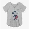 Deals 🧨 Disney Mickey Mouse Plaid Old School Girls Plus Size T-Shirt 🎉