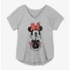 Deals ❤️ Disney Minnie Mouse Sketched Sitting 🛒 Girls Plus Size T-Shirt 🥰