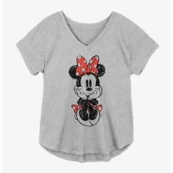 Deals ❤️ Disney Minnie Mouse Sketched Sitting 🛒 Girls Plus Size T-Shirt 🥰