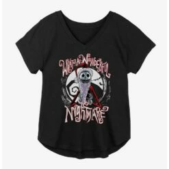 Promo 😀 The Nightmare Before Christmas What A Wonderful Nightmare 😉 Girls Plus Size T-Shirt ⌛