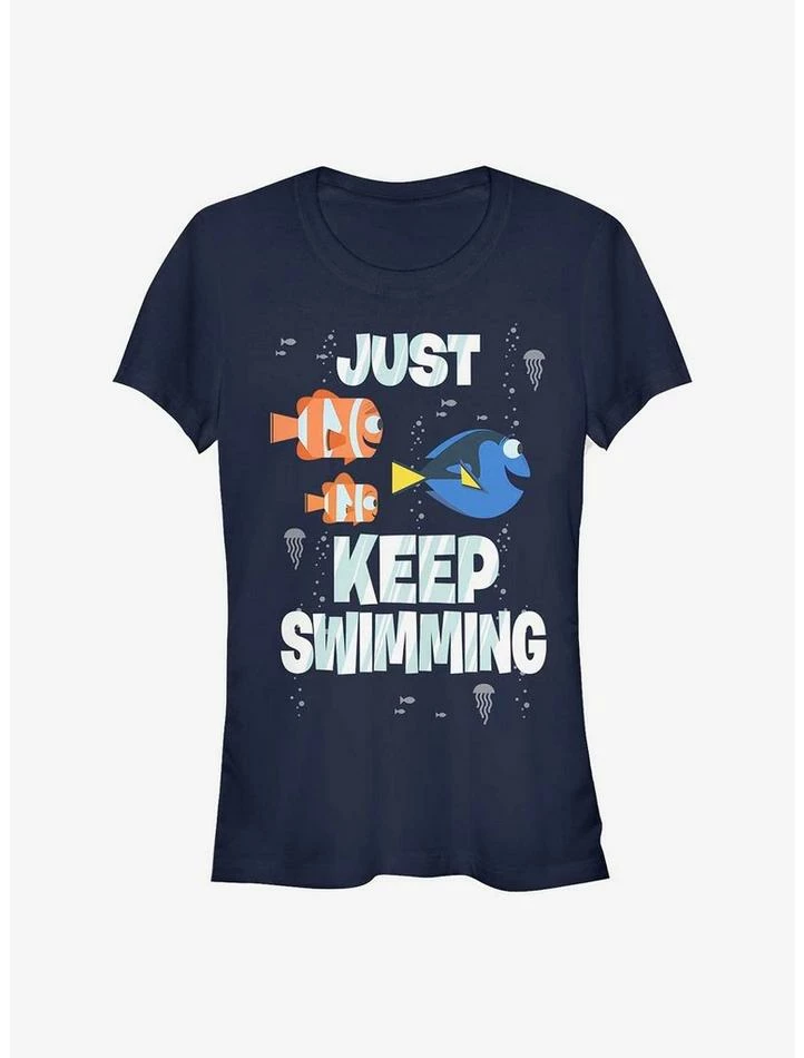 Best Pirce ⌛ Disney Pixar Finding Nemo Just Keep Swimming ✨ Girls T-Shirt ⌛ 1 Best Pirce ⌛ Disney Pixar Finding Nemo Just Keep Swimming ✨ Girls T-Shirt ⌛