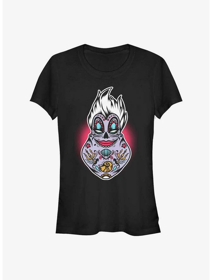 Outlet ✨ Disney The Little Mermaid Sugar Skull Ursula Girls T-Shirt 👏 1 Outlet ✨ Disney The Little Mermaid Sugar Skull Ursula Girls T-Shirt 👏