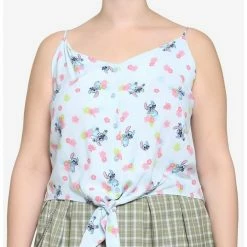 Discount ✔️ Disney Lilo & Stitch Floral Tie-Front Girls Tank Top Plus Size ⌛