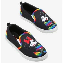Buy 👏 Disney Mickey Mouse & Minnie Mouse Rainbow Slip-On Sneakers ⌛