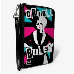Discount ❤️ Disney Cruella Cruell Rules Union Jack Zip Around Wallet 😀