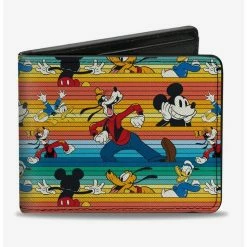 Best Pirce 😍 Disney Mickey Mouse And Friends Stripe Bifold Wallet 🎉
