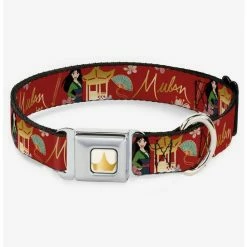 Cheapest 🔔 Disney Mulan Gazebo Flowers Seatbelt Dog Collar ✔️