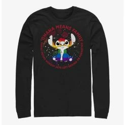Deals ❤️ Disney Lilo And Stitch Ohana Means Family Rainbow Pride Long-Sleeve T-Shirt ✔️