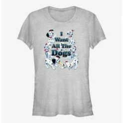 Cheap 🌟 Disney 101 Dalmatians I Want All The Dogs Girls T-Shirt ❤️