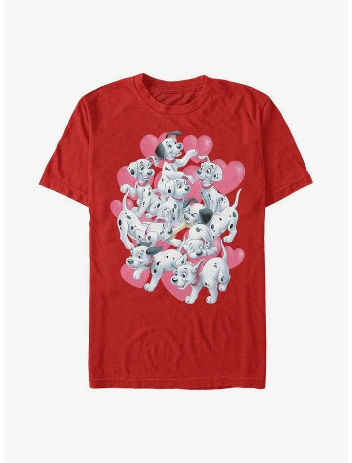 Hot Sale ❤️ Disney 101 Dalmatians Valentine Hearts T-Shirt ✔️ 1 Hot Sale ❤️ Disney 101 Dalmatians Valentine Hearts T-Shirt ✔️