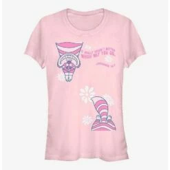 Brand new ⌛ Disney Alice In Wonderland Cheshire Split 👍 Girls T-Shirt 👍