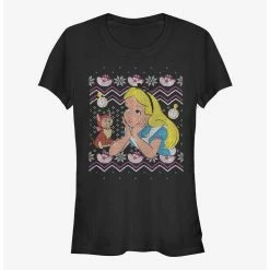 Budget ⭐ Disney Alice In Wonderland Ugly Sweater 🌟 Girls T-Shirt 🎉