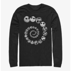 Top 10 ❤️  Disney The Nightmare Before ❄ Christmas Jack Emotions Spiral Long-Sleeve T-Shirt 🧨