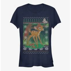 Coupon 🤩 Disney Bambi Fair Isle Pattern ✨ Girls T-Shirt ✔️