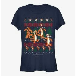 Best Sale 🌟 Disney Winnie The Pooh Tigger In The Woods Christmas Girls T-Shirt ⌛