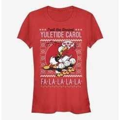 Promo ✔️ Disney Duck Tale Yuletide Donald Fa La La ❤️ Girls T-Shirt ⭐