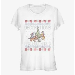 Best Pirce ✨ Disney Winnie The Pooh Fair Isle Decorations And What Nots Christmas 🎉 Girls T-Shirt ✔️