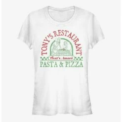Outlet 🌟 Disney Lady And The Tramp Tony's Restaurant Pasta & Pizza 👍 Girls T-Shirt ✨