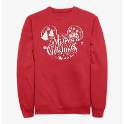 Best Sale ✨ Disney Mickey Mouse Holiday Ears Crew Sweatshirt 👏