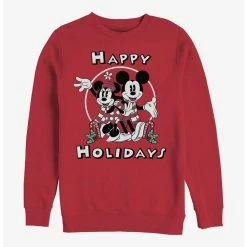 Budget ❤️ Disney Mickey Mouse Mickey & Minnie Holiday Crew Sweatshirt ⭐
