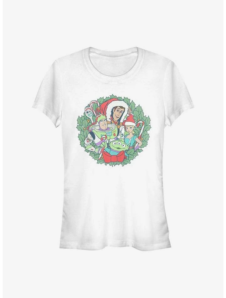 Outlet 😉 Disney Pixar Toy Story 4 Toys In Wreath Girls T-Shirt 😍 1 Outlet 😉 Disney Pixar Toy Story 4 Toys In Wreath Girls T-Shirt 😍