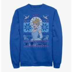 Hot Sale 🎁 Disney Princess Cinderella Ugly Holiday Crew Sweatshirt 🛒