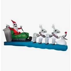 Best Pirce 🛒 The Nightmare Before 🌟 Christmas Jack Sleigh Inflatable Decor ✔️