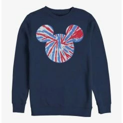 Flash Sale ✔️ Disney Mickey Mouse Tie Dye Red White Blue Crew Sweatshirt ❤️