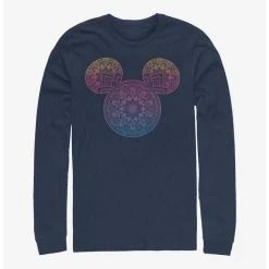 Best Pirce 🔥 Disney Mickey Mouse Mickey Mandala Fill Long-Sleeve T-Shirt 😍