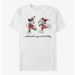 Brand new 😀 Disney Mickey Mouse Vintage Holiday Skaters T-Shirt 👍