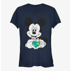 Top 10 ⭐ Disney Mickey Mouse Mickey Earth Heart ✔️ Girls T-Shirt ⭐