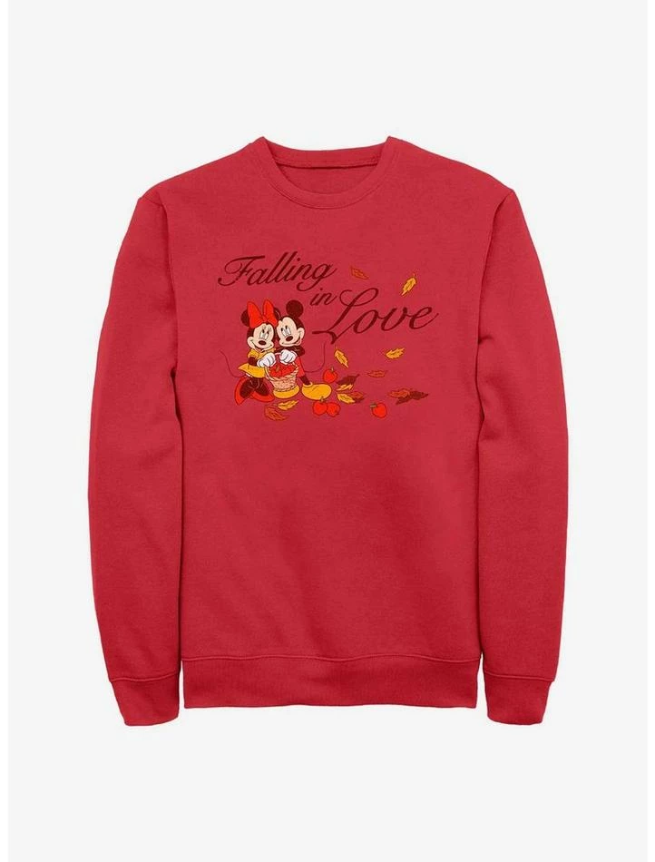 Best Pirce 🔥 Disney Mickey Mouse Falling In Love Crew Sweatshirt 😀 1 Best Pirce 🔥 Disney Mickey Mouse Falling In Love Crew Sweatshirt 😀