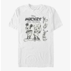 Promo ✔️ Disney Mickey Mouse Mickey Friends Sketch T-Shirt 🔔