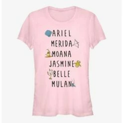Coupon 👏 Disney Princess Name Stack 🎁 Girls T-Shirt ✔️