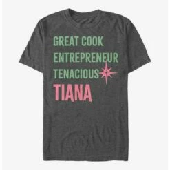 New 😀 Disney The Princess And The Frog Tiana List T-Shirt ✔️