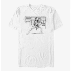Outlet 👏 Star Wars The Book Of Boba Fett Boba Lives Pencil Sketch T-Shirt 😀
