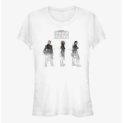 Promo 🎉 Star Wars The Book Of Boba Fett Fennec Painted Sketches Girls T-Shirt ✔️