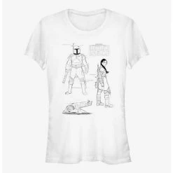 Deals 🎉 Star Wars The Book Of Boba Fett Fett Sketches Girls T-Shirt 🛒