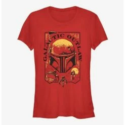 Outlet 🤩 Star Wars The Book Of Boba Fett Galactic Outlaw Logo Girls T-Shirt ❤️