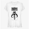 Cheapest 😍 Star Wars The Book Of Boba Fett Mandalorian Skull Logo Girls T-Shirt 👍