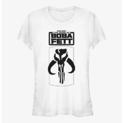Cheapest 😍 Star Wars The Book Of Boba Fett Mandalorian Skull Logo Girls T-Shirt 👍