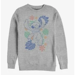 Budget 👍 Disney Lilo & Stitch Tropical Stitch Crew Sweatshirt ⌛