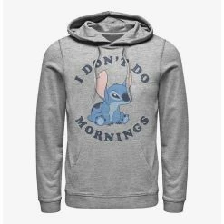New ✔️ Disney Lilo & Stitch I Don't Do Mornings Hoodie 🎉