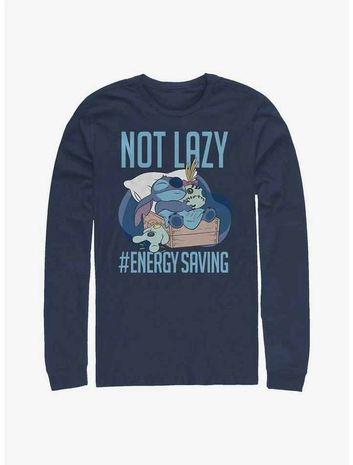 Flash Sale ✨ Disney Lilo & Stitch Not Lazy Energy Saving Long-Sleeve T-Shirt 😉 1 Flash Sale ✨ Disney Lilo & Stitch Not Lazy Energy Saving Long-Sleeve T-Shirt 😉