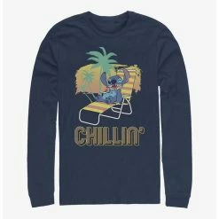 Best Pirce 💯 Disney Lilo & Stitch Stitch Chillin Long-Sleeve T-Shirt 👍