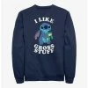Hot Sale 🎉 Disney Lilo & Stitch I Like Gross Stuff Stitch Crew Sweatshirt 🎁