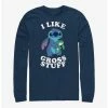 Cheap 💯 Disney Lilo & Stitch I Like Gross Stuff Stitch Long-Sleeve T-Shirt 😀
