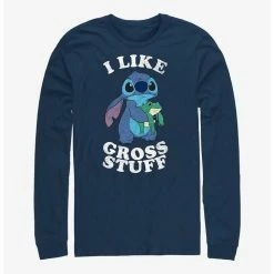 Cheap 💯 Disney Lilo & Stitch I Like Gross Stuff Stitch Long-Sleeve T-Shirt 😀
